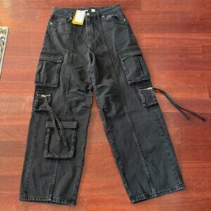 black cargo zipper jeans - new with tags!